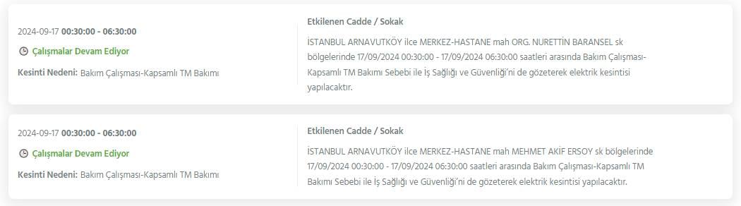 İstanbul'un bu ilçelerinde 8 saati bulacak elektrik kesintileri yaşanacak 24